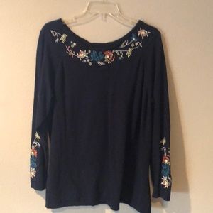 Floral Embroidered Sweater